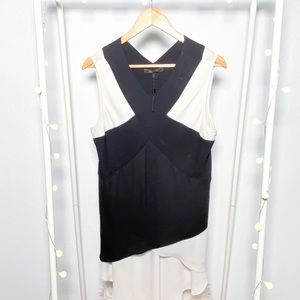 BCBG MAXAZRIA Maxi Blouse Black Withe Size L